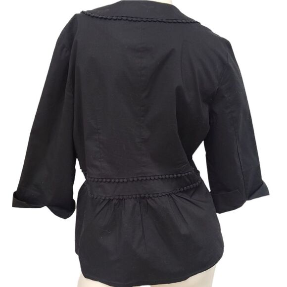 Willi Smith Black Pemplum Blazer Size Large - Picture 5 of 8